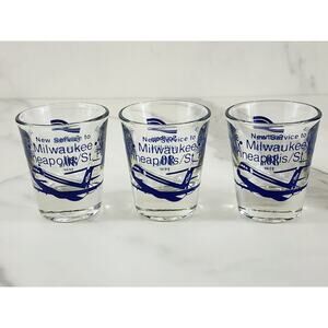 Southern Airways Airline Shot Glass 30th Anniversary 1949 - 1979 x3 New Vintage